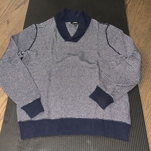 Express Shawl Collar Sweater Printed Navy